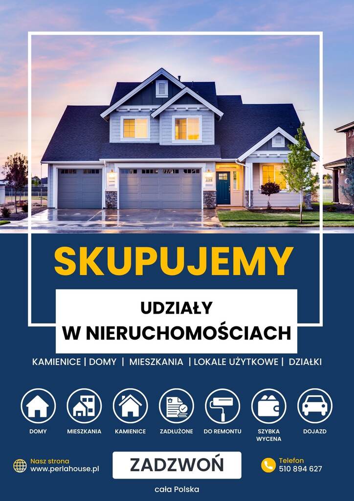 SKUPUJEMY UDZIAŁY W NIERUCHOMOŚCIACH