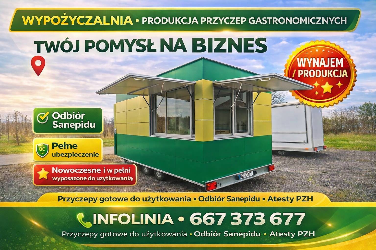 Wypożyczalnia - produkcja przyczep gastronomicznych hh